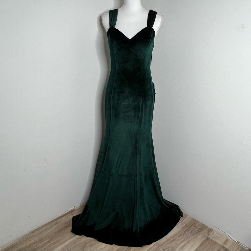 Lulus Remember the Night Emerald Green Velvet Maxi Dress Size S NWT